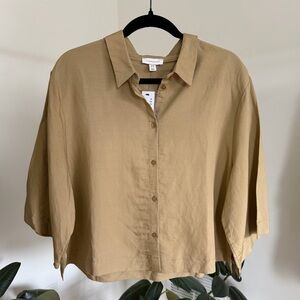 Linen Boxy Crop Shirt
